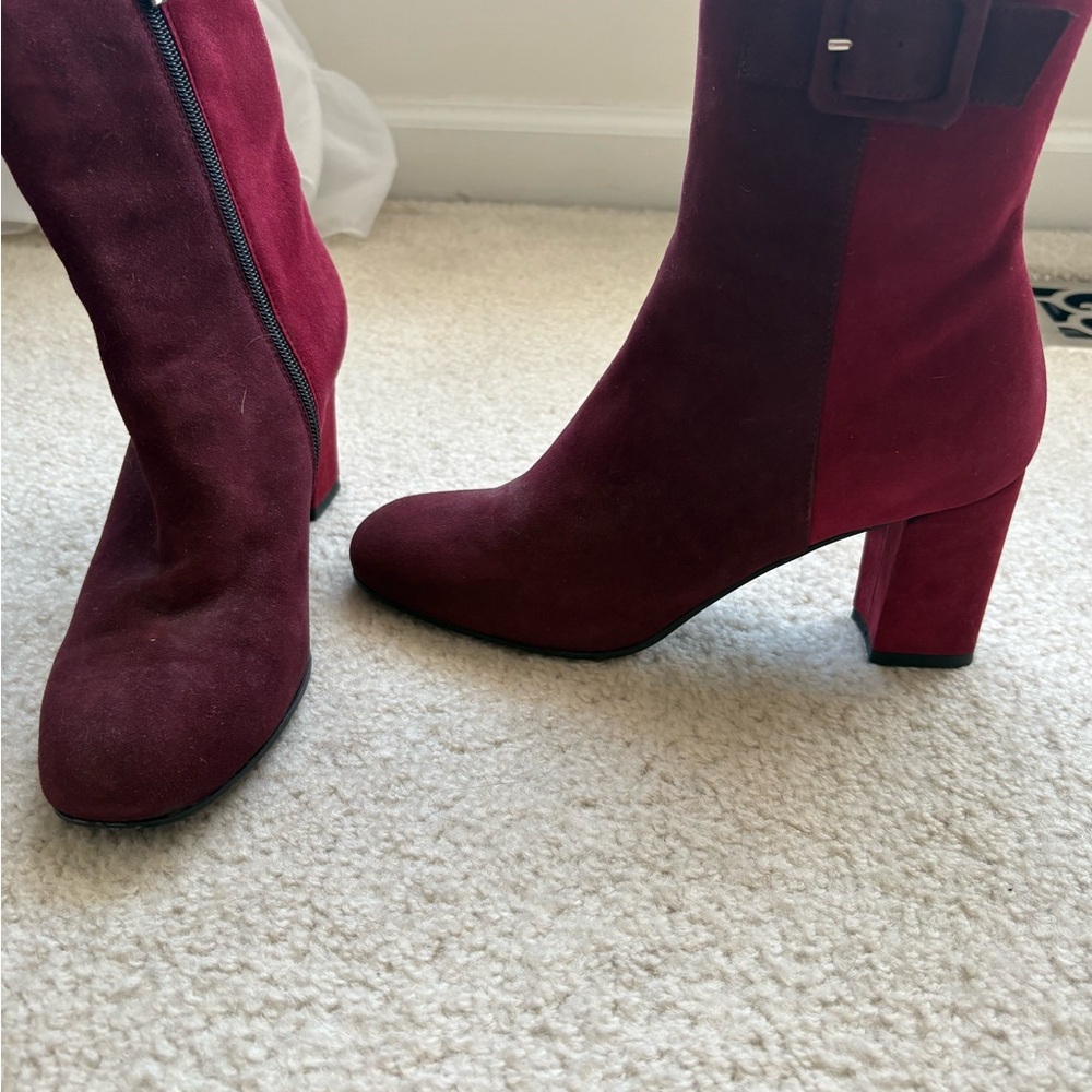 Aquatalia Burgundy Suede Women's Boots